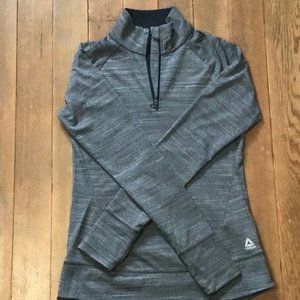 Reebok gray half zip pullover top size small​